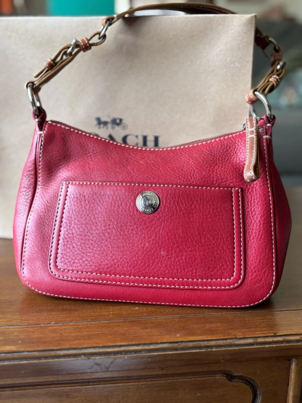 Vintage Coach Chelsea red leather bag - Picture 2 of 6